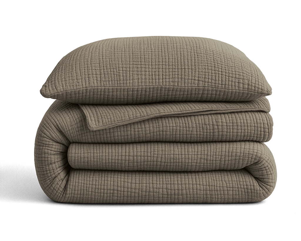 Nappy dekbed Japandi Taupe