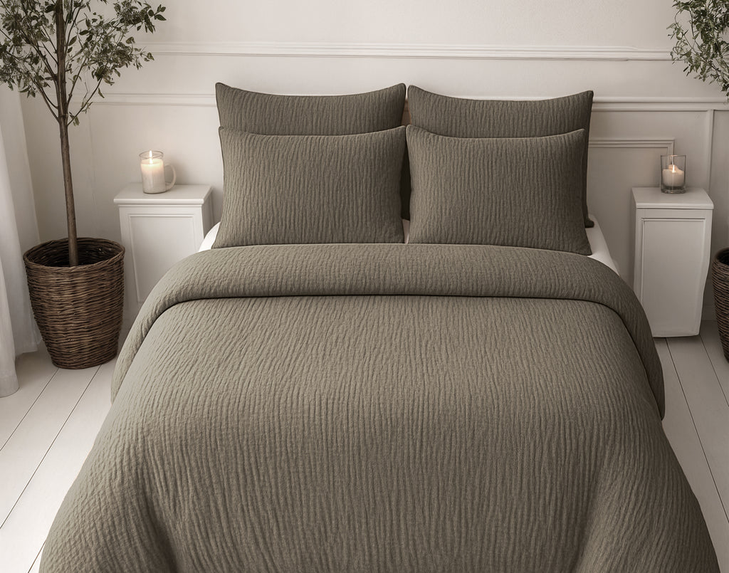 Nappy dekbed Japandi Taupe