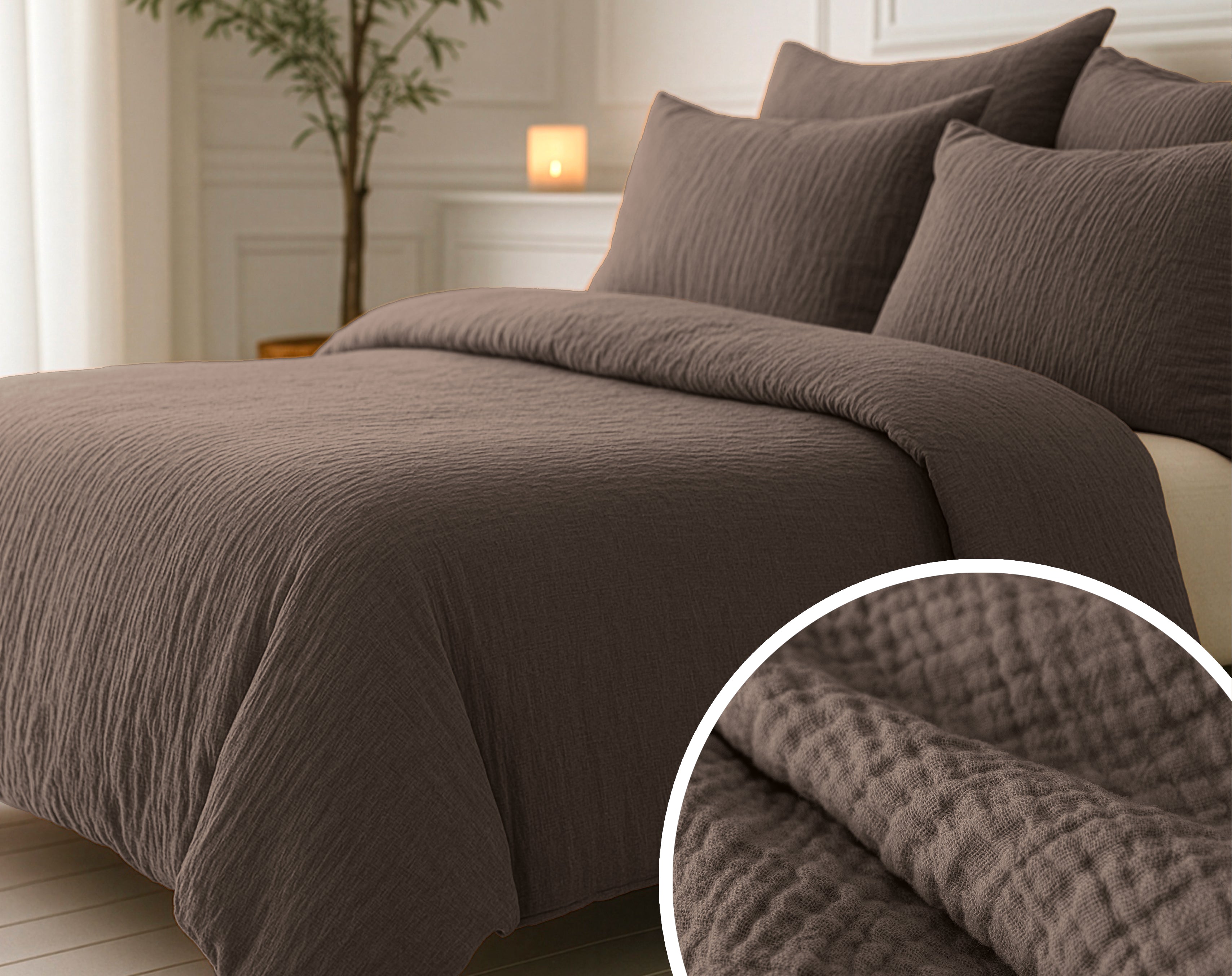 Nappy dekbed Japandi choco brown