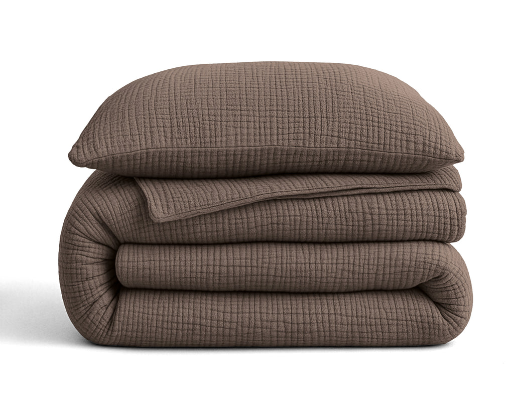 Nappy dekbed Japandi choco brown