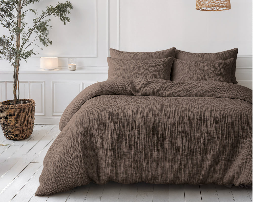 Nappy dekbed Japandi choco brown