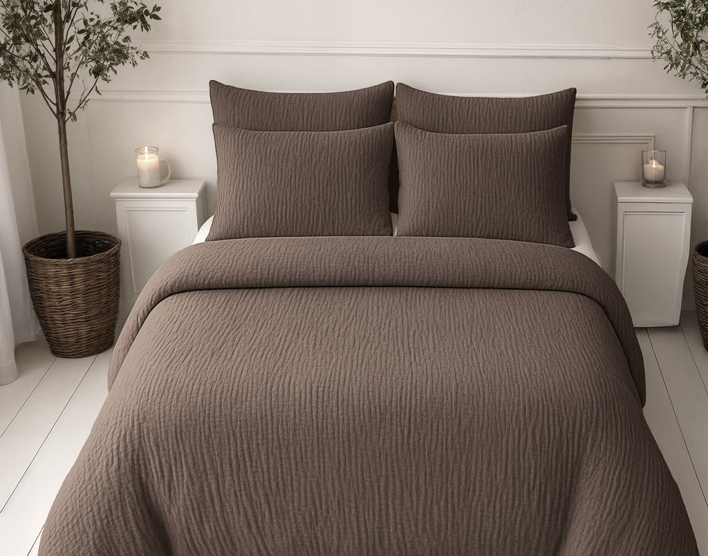 Nappy dekbed Japandi choco brown