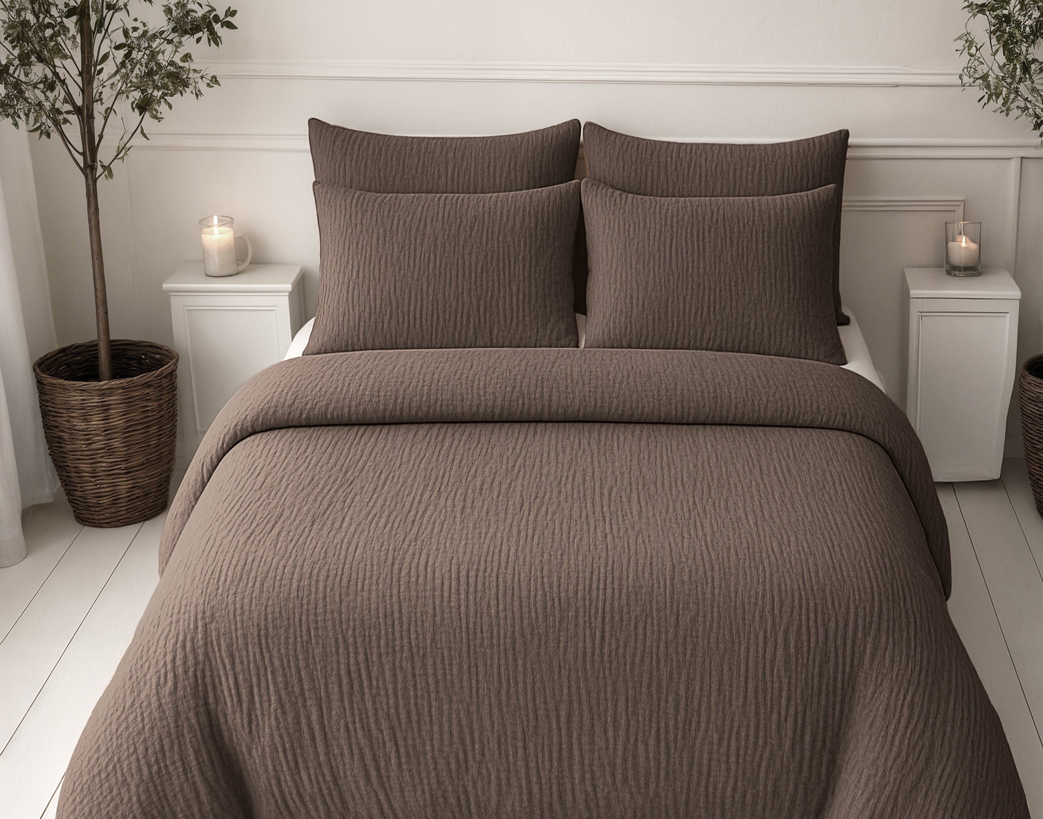 Nappy dekbed Japandi choco brown