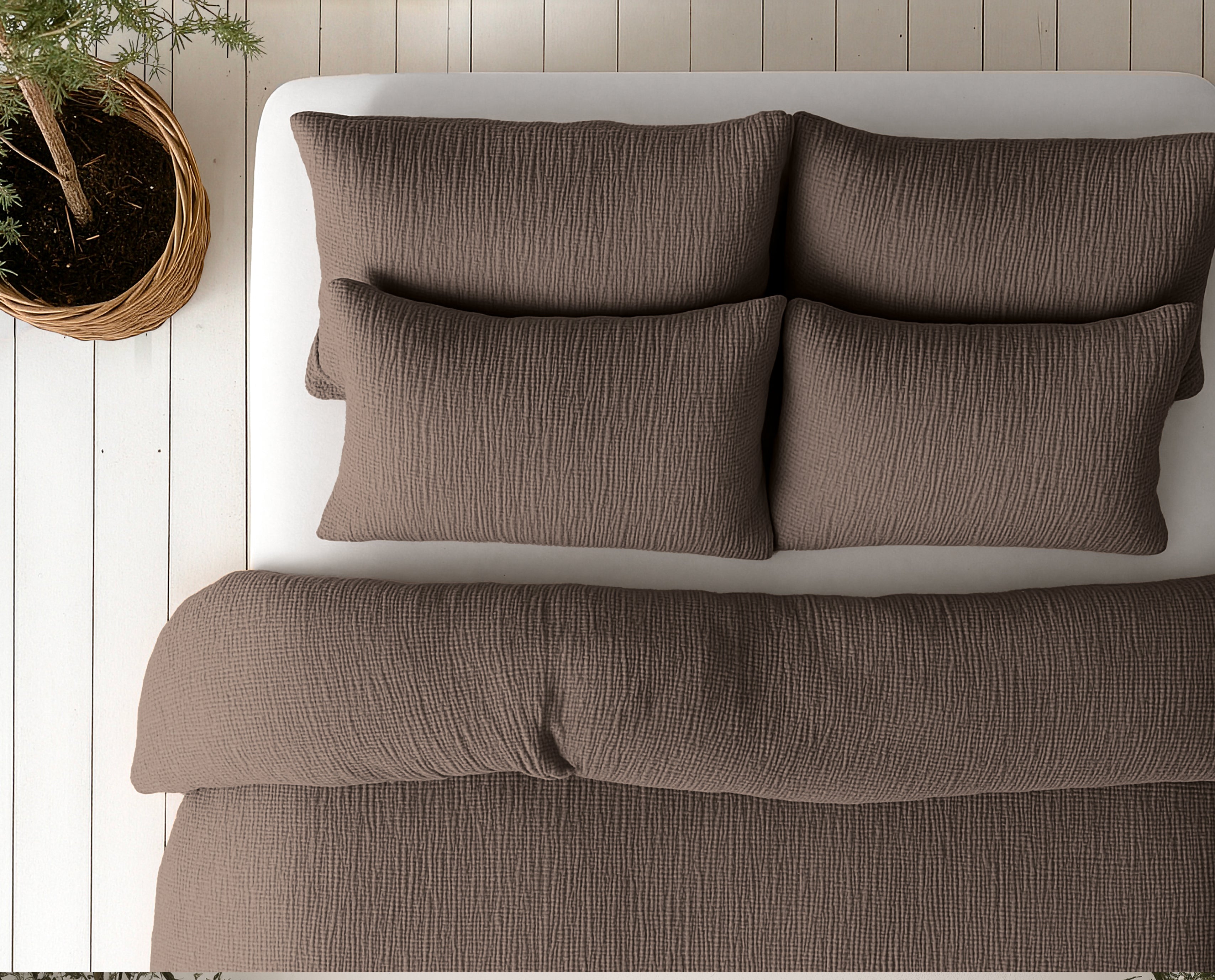 Nappy dekbed Japandi choco brown