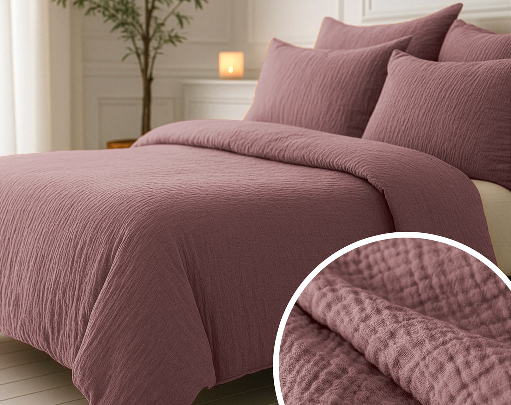 Nappy dekbed Japandi oud roze