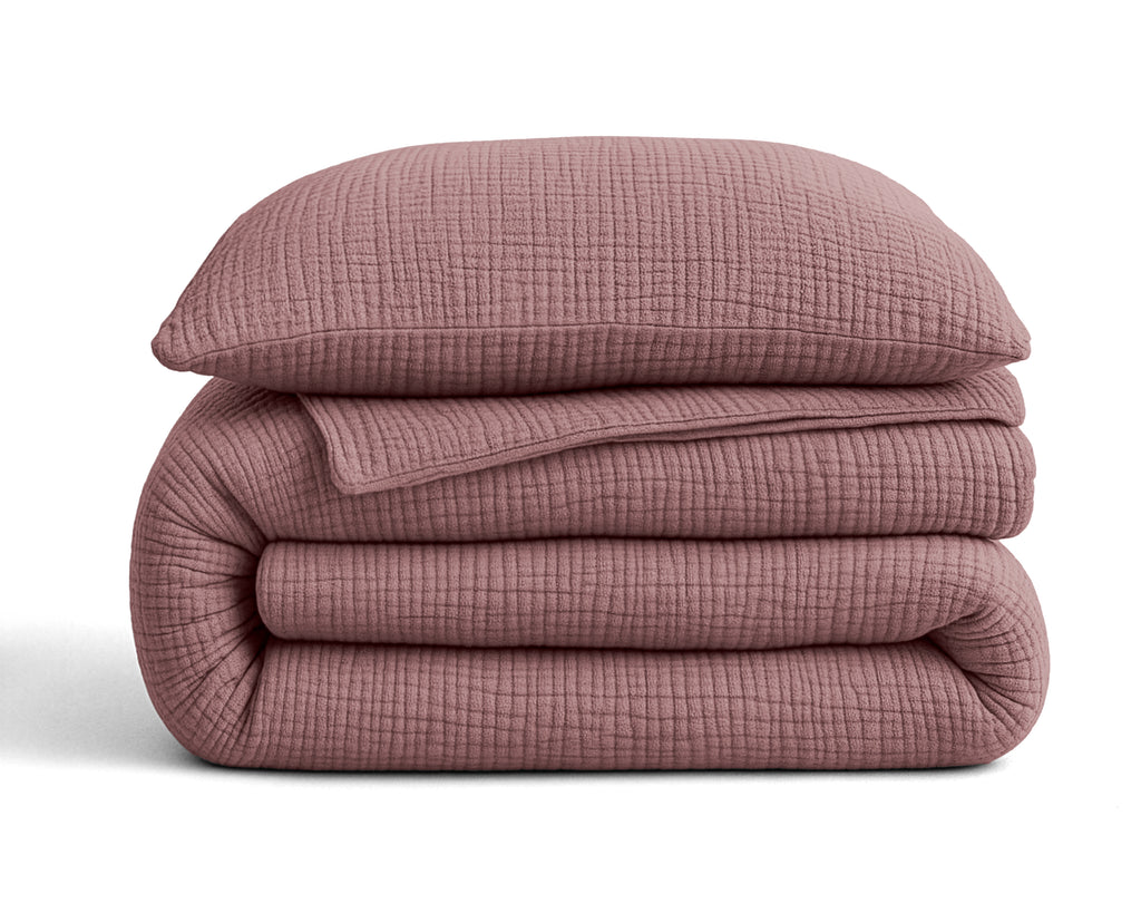 Nappy dekbed Japandi oud roze