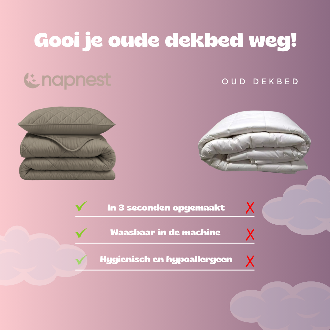 Nappy dekbed zwart