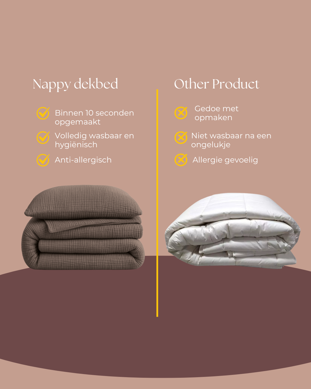 Nappy dekbed Japandi choco brown