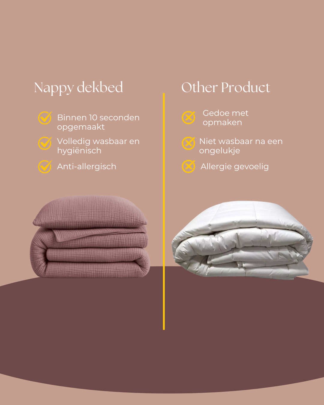 Nappy dekbed Japandi oud roze