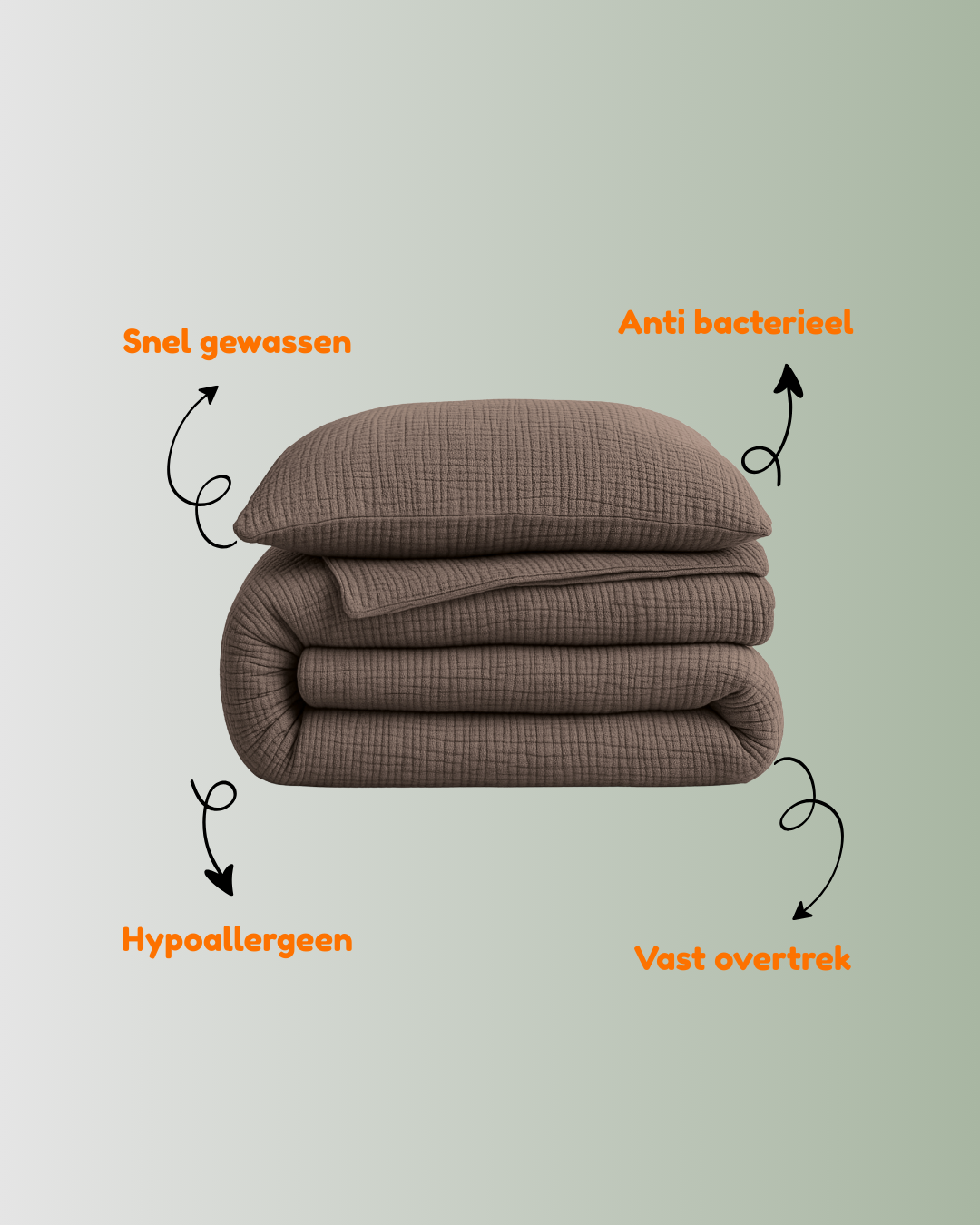 Nappy dekbed Japandi choco brown